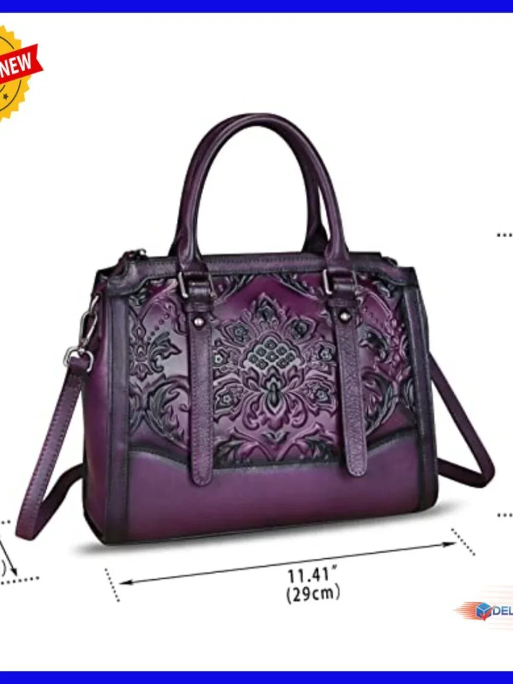 Genuine Leather Satchel Hobo Bag Crossbody Top Handle Purse Medium